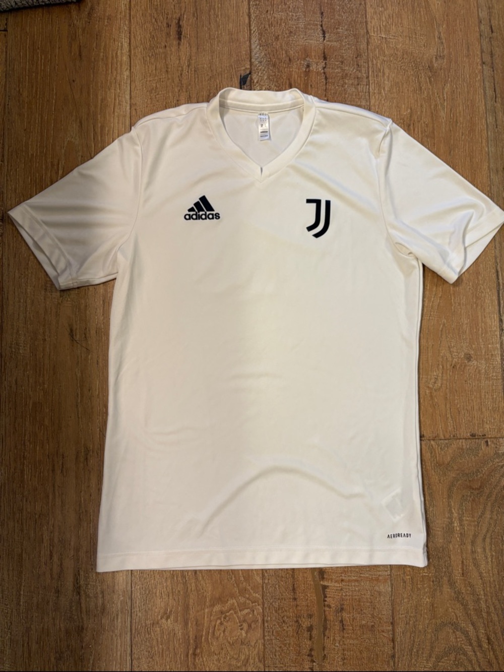 Adidas White Juventus Short Sleeve Training Jersey- my son played for Juventus
